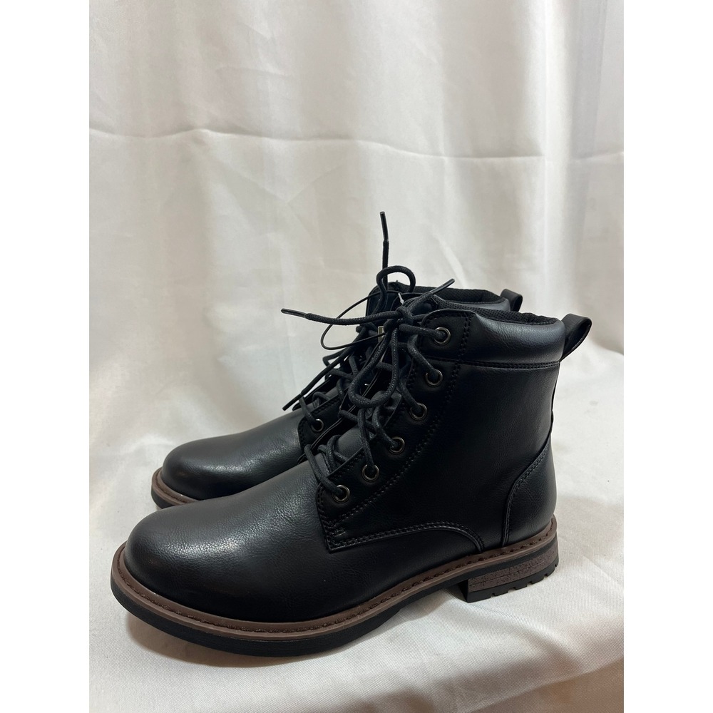 Goodfellow & Co Mens Black Lace Up Ankle Boots Size 7 Lug Sole Round Toe New